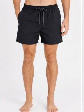 Madewell Men's Black Drawstring Swim Trunks